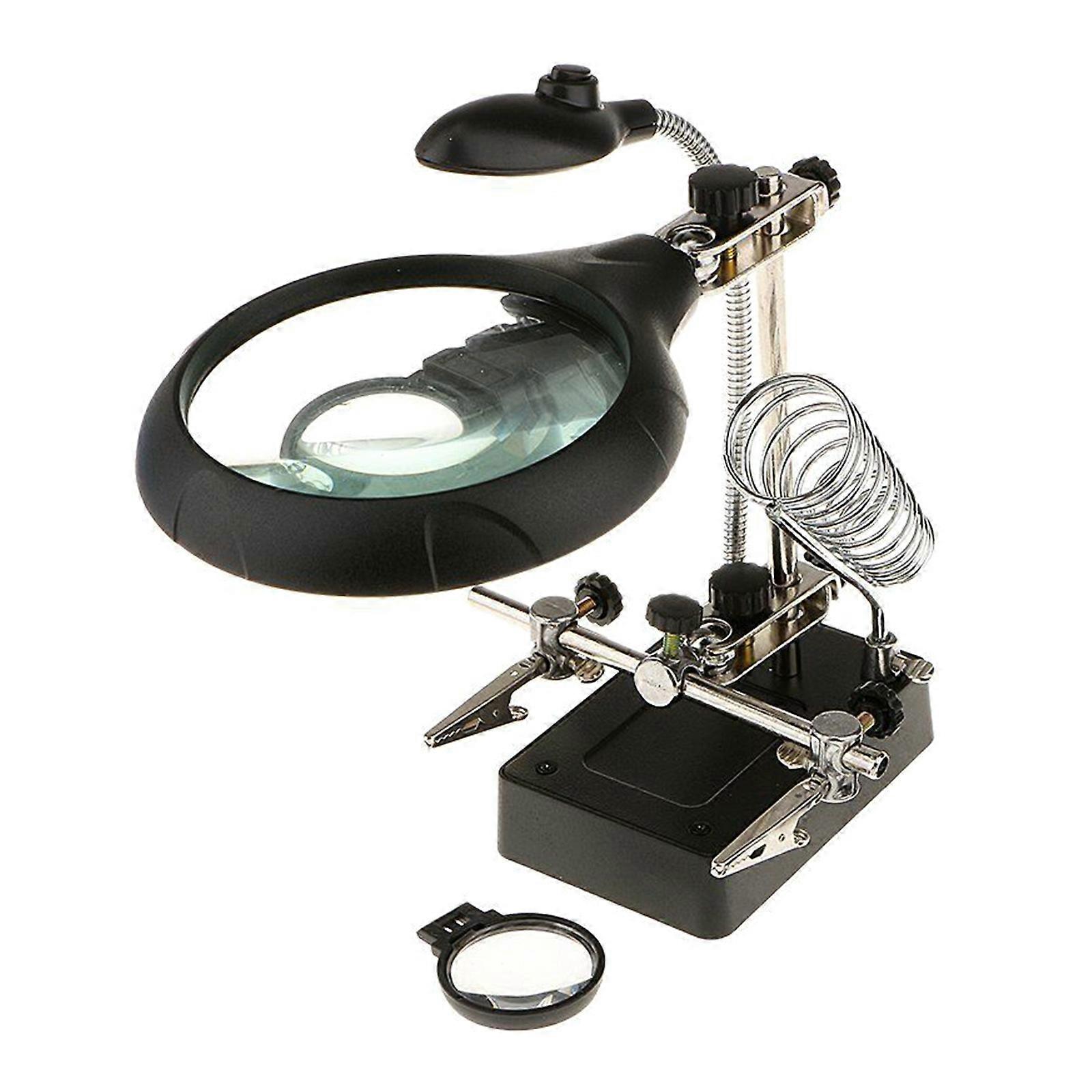 Ergonomic Repair Stand Feature 360 Degree Adjustable Magnifier LED Lighting And Heavy Duty Base For Electronics Work Multicolor