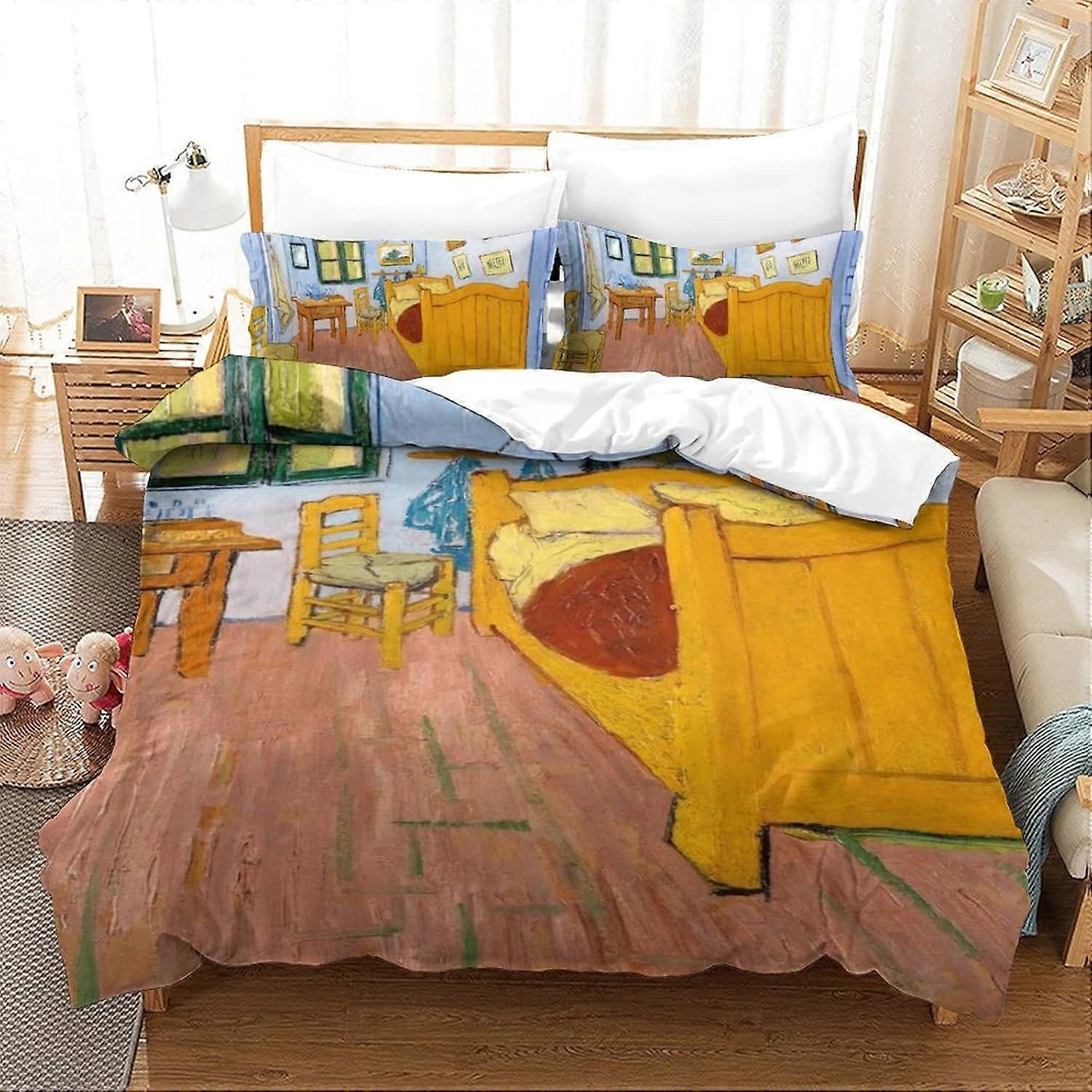 فنسنت فان جوخ الفراش المشطف الفن اللوحة لحاف غطاء مع سستة إغلاق لينة ستوكات لحاف غطاء الأولاد والبنات واحدة