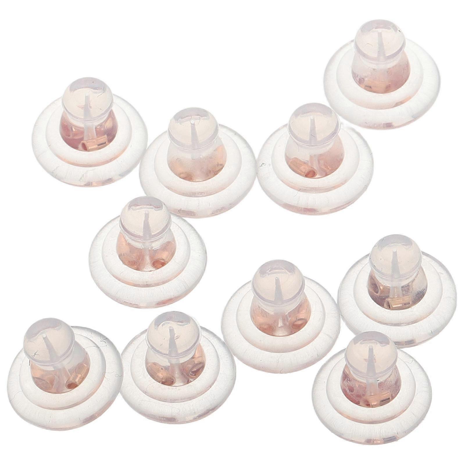 Earring Backs Clear Silicone Earring Security Diy Projects Everyday Use Round Shape 10Pcs