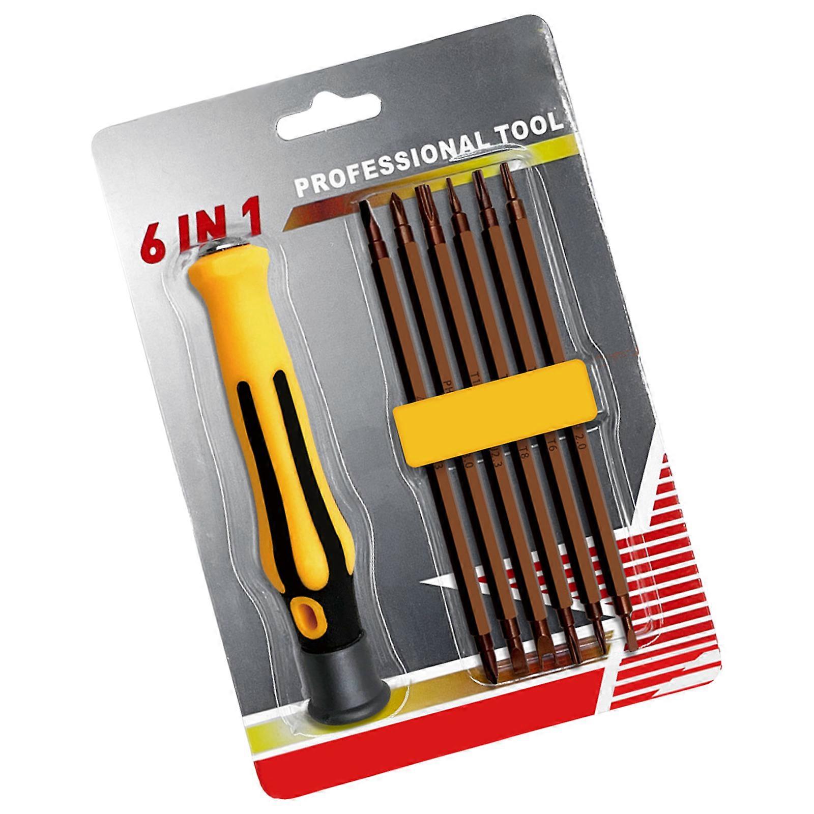 6Piece Steel Magnetic Screwdriver Set for Secure Fastening Ergonomic NonSlip Handle Perfect for DIY Professional Use Multicolor