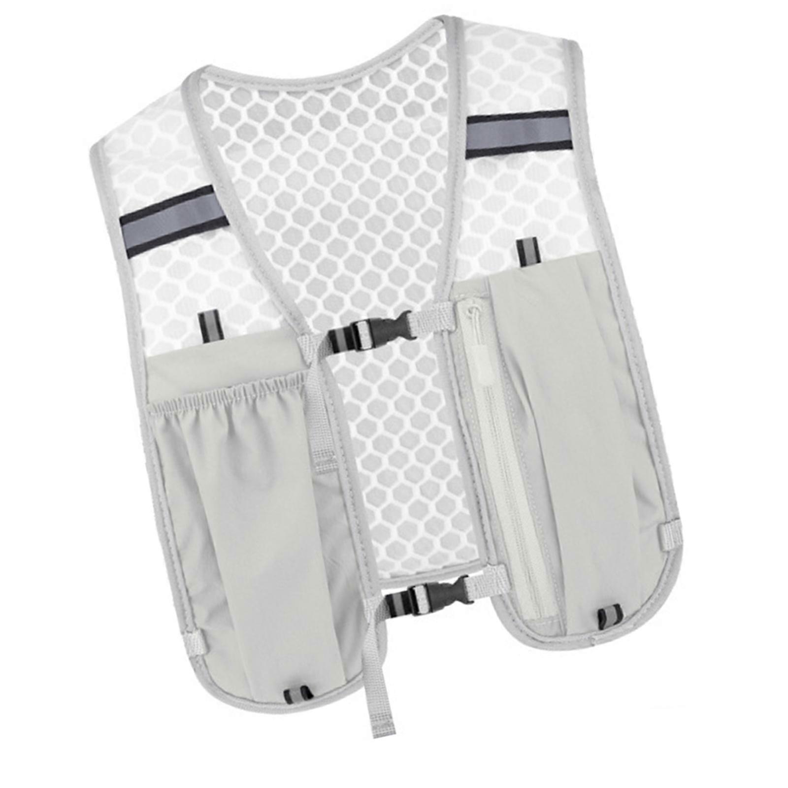 سترة جري عاكسة مع حامل هاتف خفيف الوزن حقائب ظهر الجري حزمة المثانة المائية للرجال والنساء ركوب الدراجات الرمادي