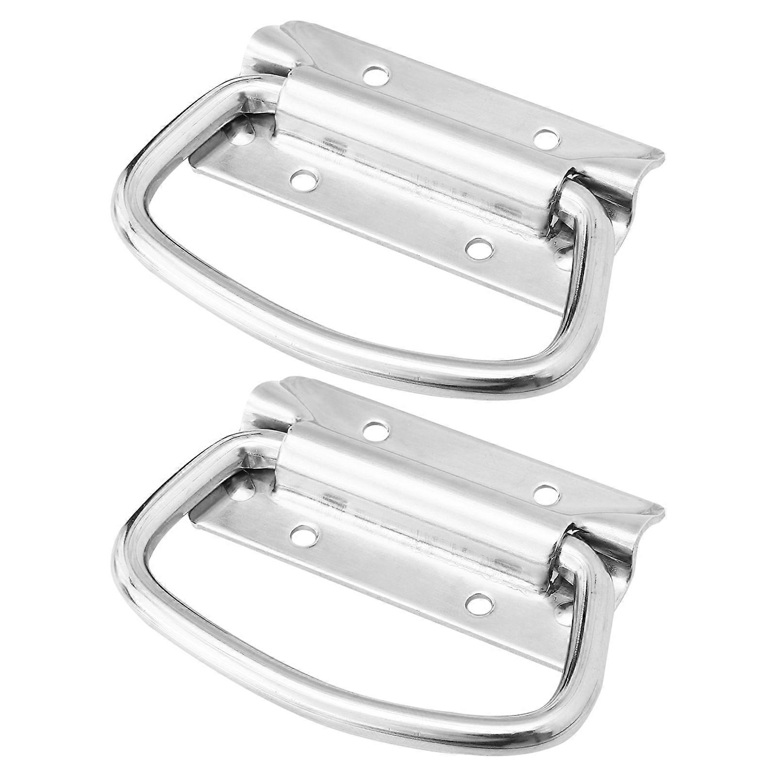 Small Handle Stainless Steel Pull Handles Metal Drawer Knobs Iron Toolbox 2 Pcs