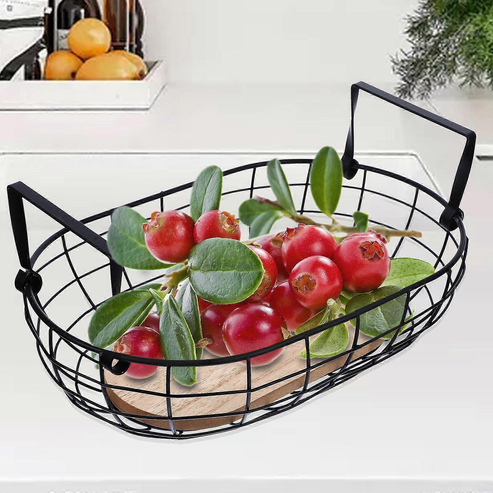 Wire Mesh Basket Oval Shaped Simple Structure Snack Holding For Home Use 28x17x7.5cm 1Pack
