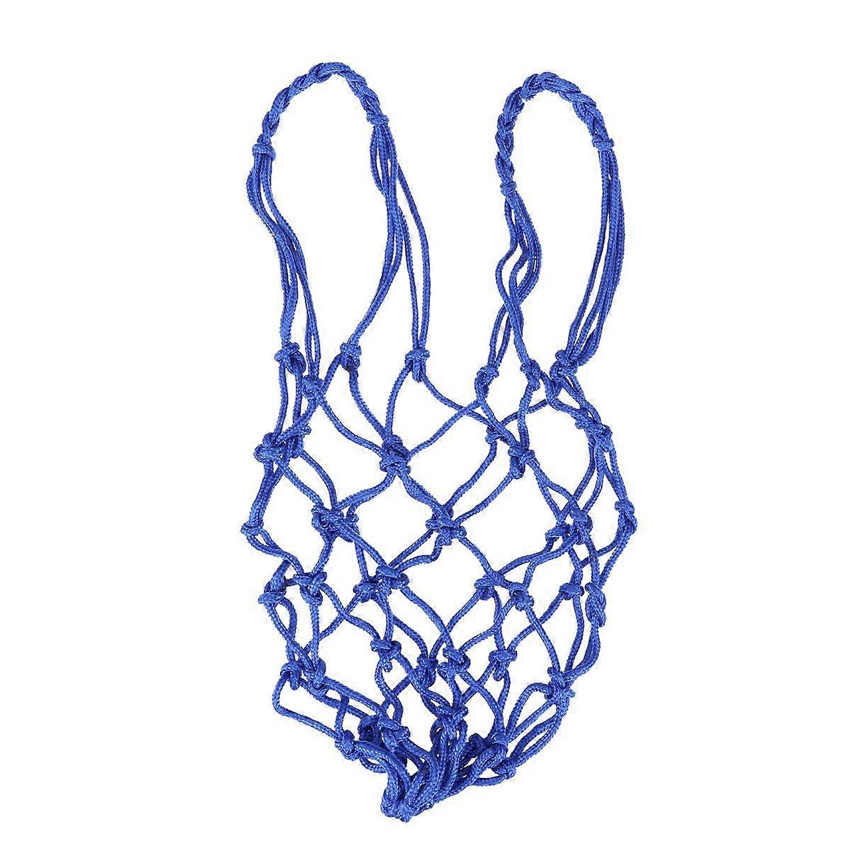 Heavy Duty Basketball Bag Drawstring Ball Mesh Net Nylon Soccer Carrier Mesh Net Bag Drawstring Storage Bag for Basketball Pocket(Blue)