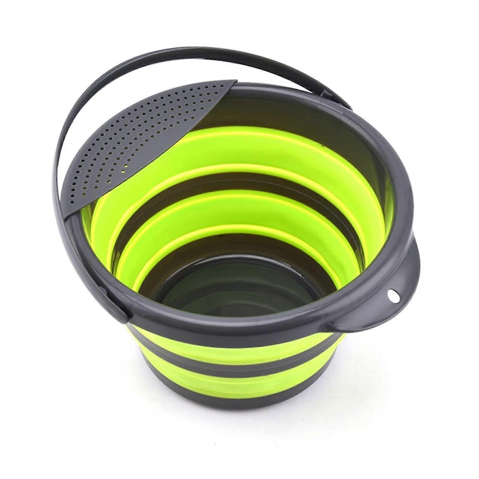 Collapsible Mop Bucket with Sturdy Handle Portable Folding Water Container for Camping Hiking Outdoor