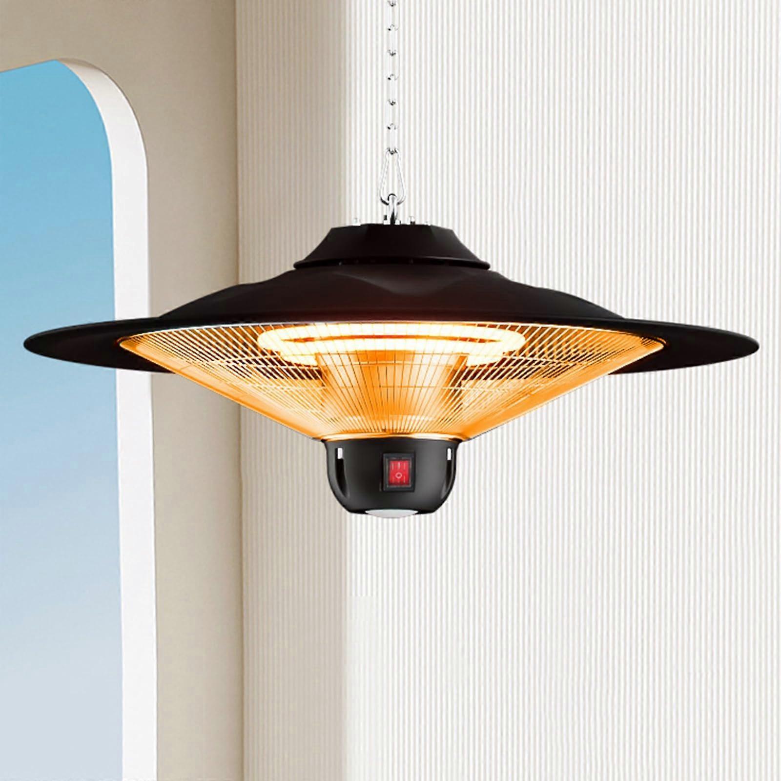 Electric Patio Heater Waterproof Ceiling Mounted with LED Light, 3Speed for Garage Balcony