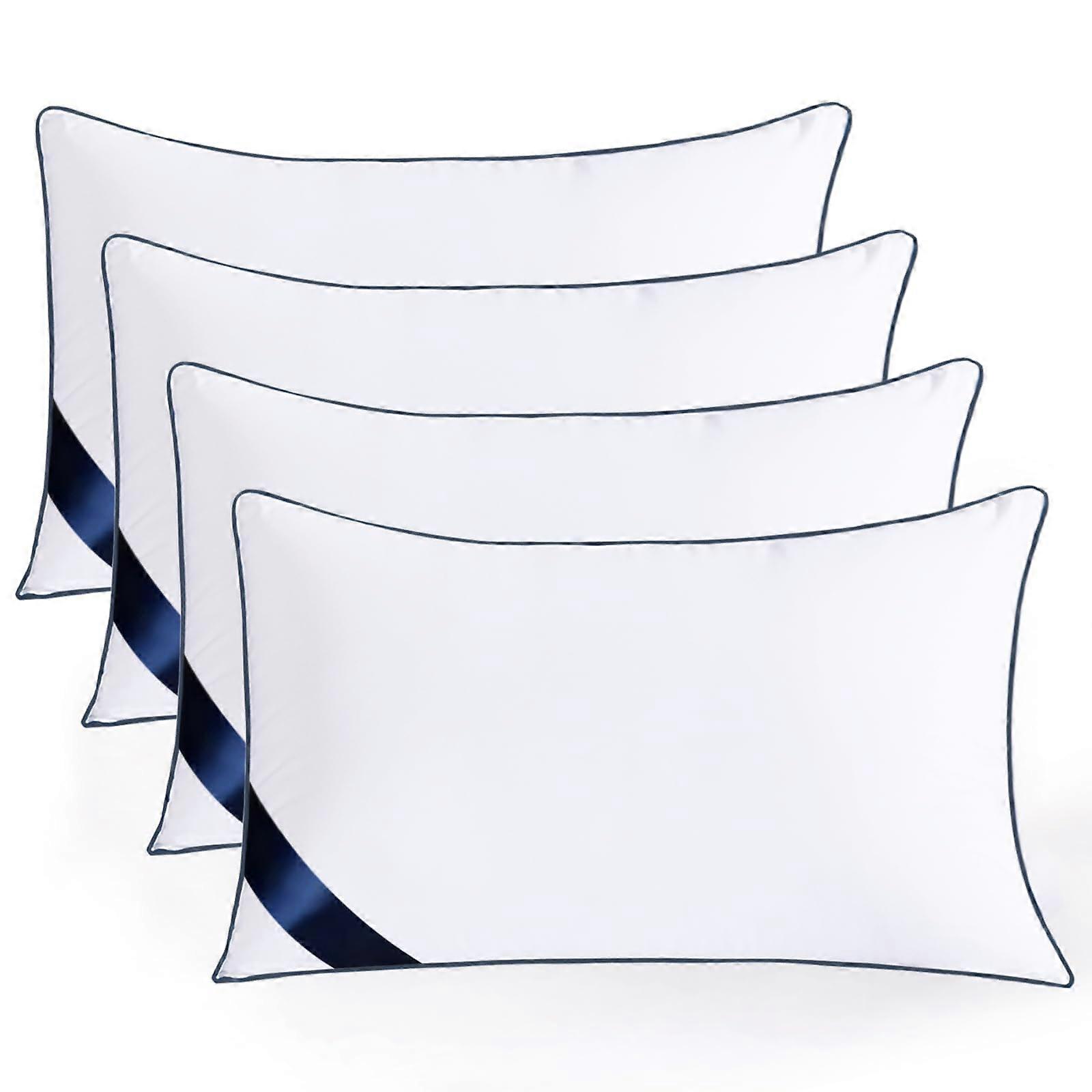 Size Bed Pillows Set of 4 Soft Microfiber with Hollow Fiber for Back and Stomach Sleepers