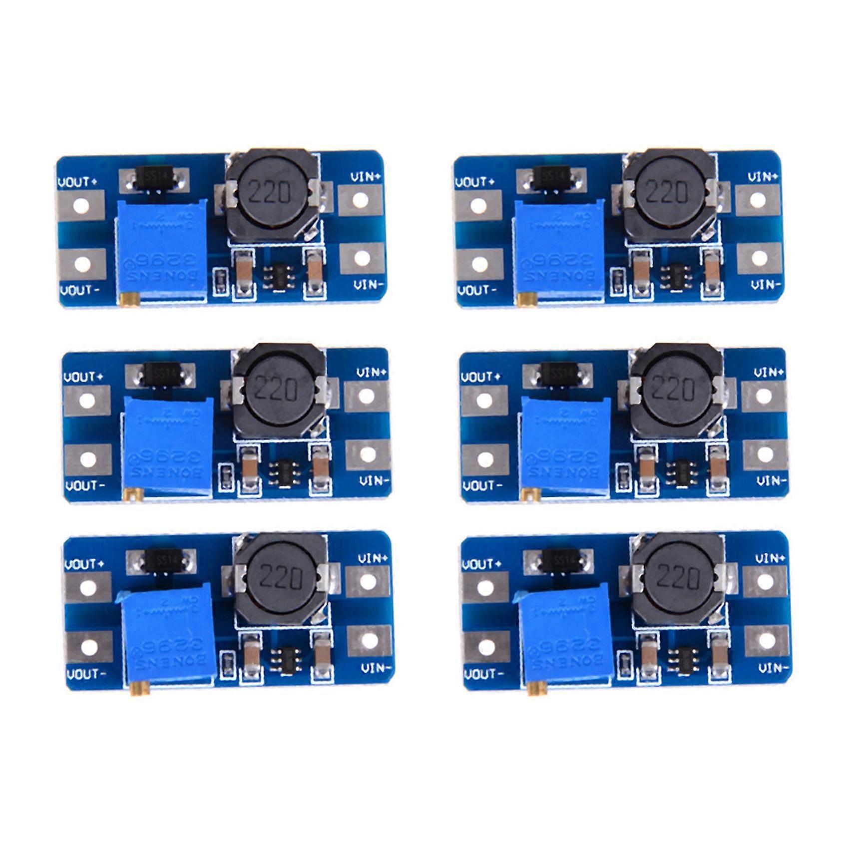 6Pcs Input 2V-24V Dc-Dc 5V/9V/12V/28V Boost Converter Adjustable Step Up Power Supply Pcc Board Moudle