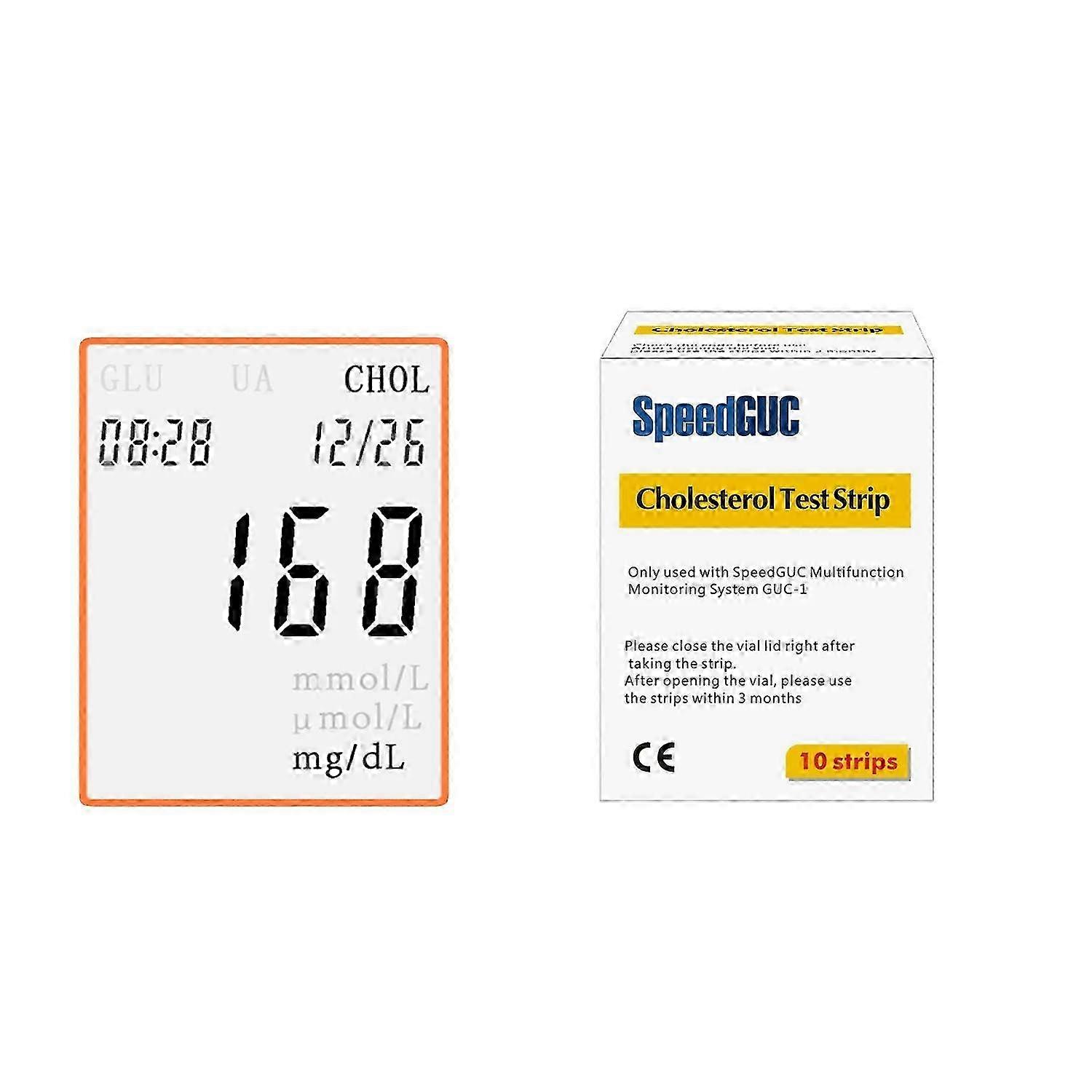 Diabetes monitoring strips for multi-function device testing cholesterol, uric acid and glucose