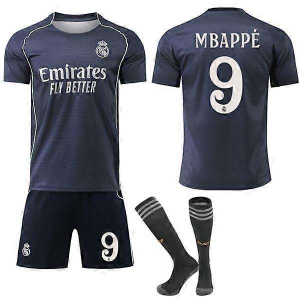 Dětský venkovní dres Real Madrid CF č. 9 MBAPPE s ponožkami pro dospělé 25-26 M