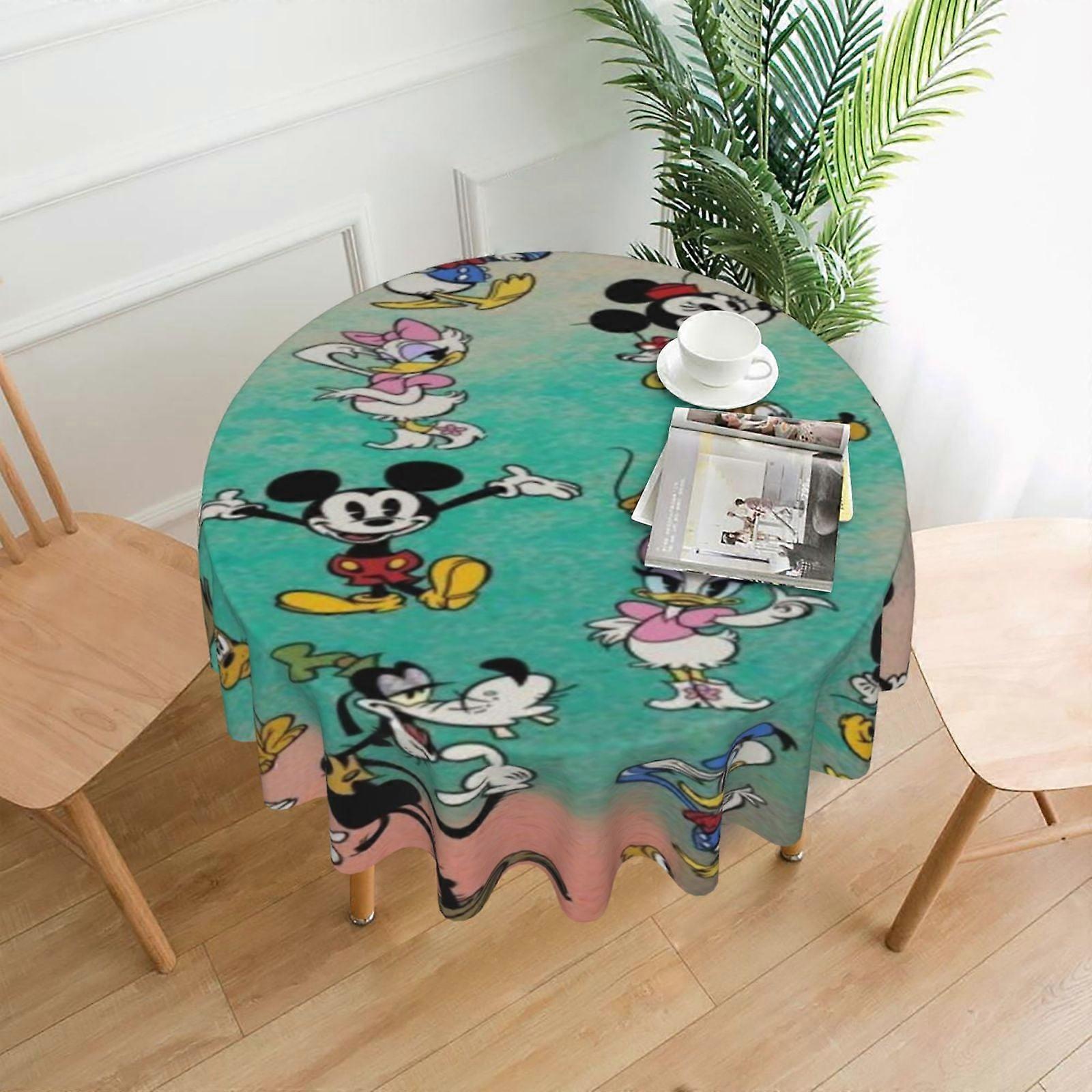 Mickey Mouse Rectangular Tablecloth, Water Resistance Antiwrinkle Spillproof Soft Fabric, 60in, compatible with dining room, parties, holiday dinners