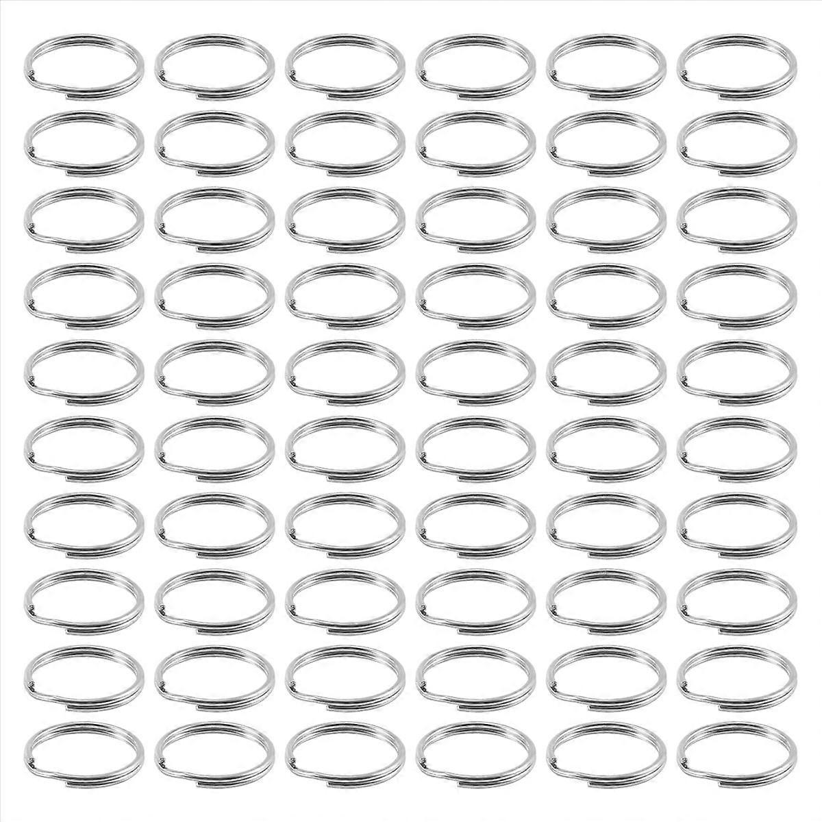 60 Pcs 20mm Outside Dia Universal Split Key Rings Keychain Holders