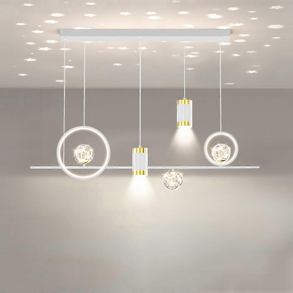 Modern Kitchen Island LED Linear Pendant Light with Adjustable Brightness, Minimalist Design for Dining Room and Restaurant