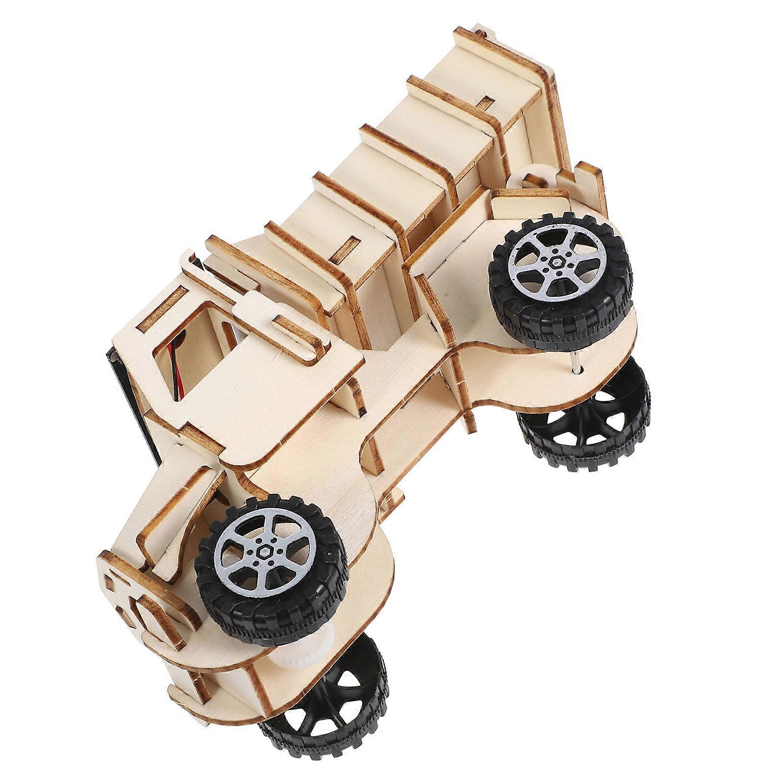 Solar Powered Car Model Wooden Toy for Science Project 1Set