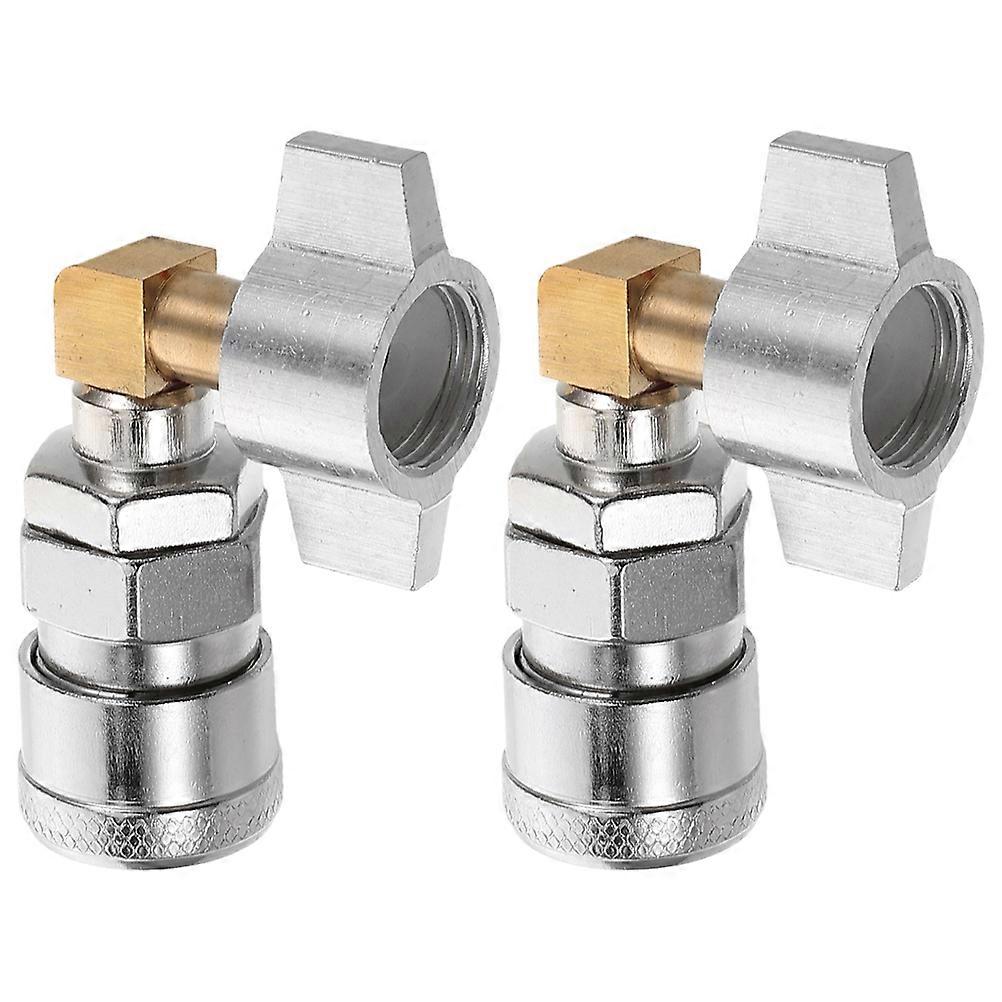 Air Compressor Coupler Quick Connect for Truck Dust Blower 2Pcs Silver Alloy