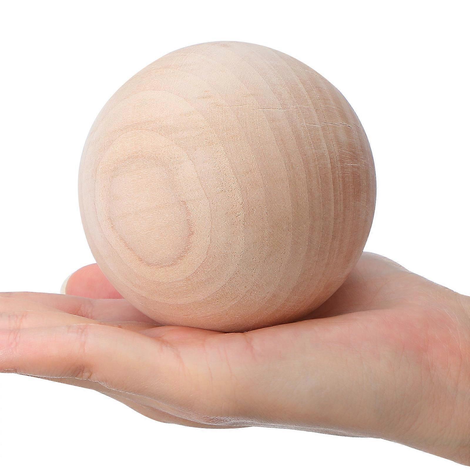 Round Wooden Ball for Crafts DIY Use Solid Wood Piece