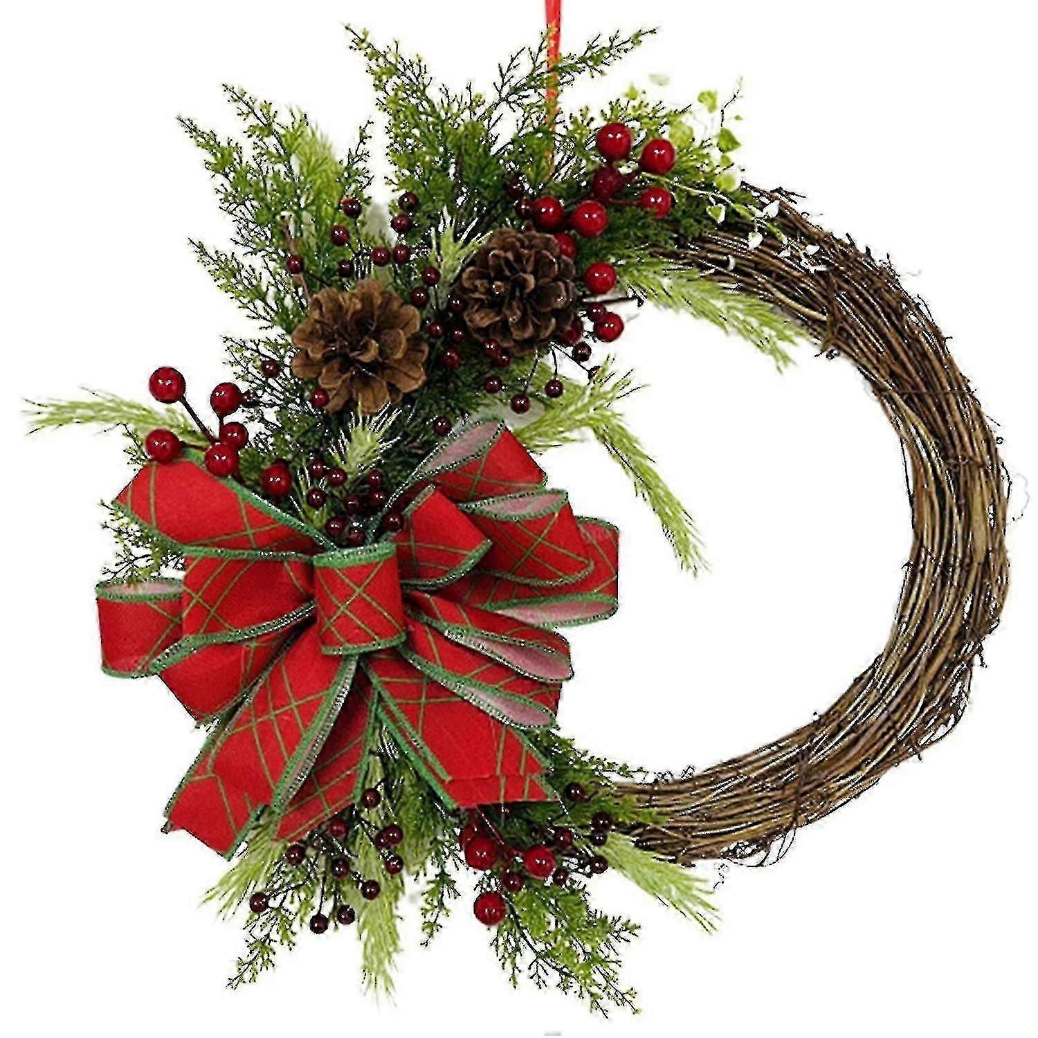 Christmas Berry Wreath Front Door 1 Piece Red