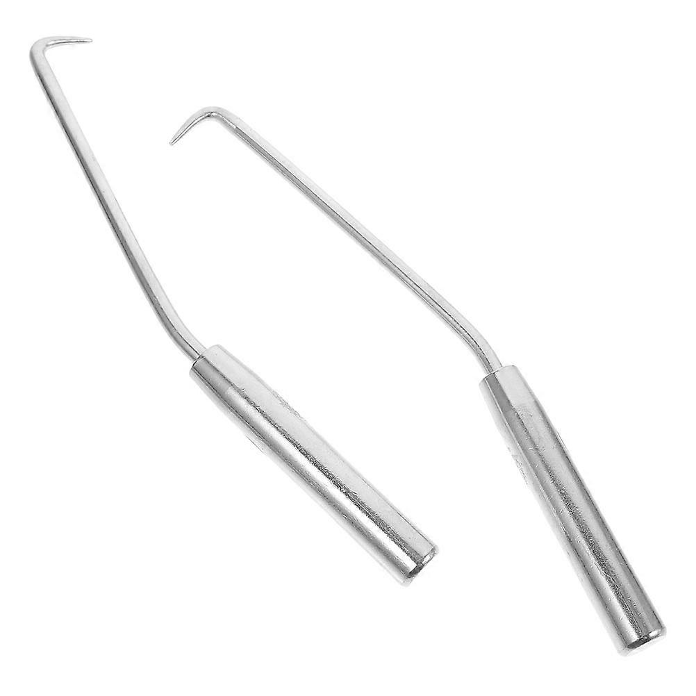 2Pcs Steel Fence Tying Hooks for Daily Use Silver Color Durable and Efficient Gardening Tool