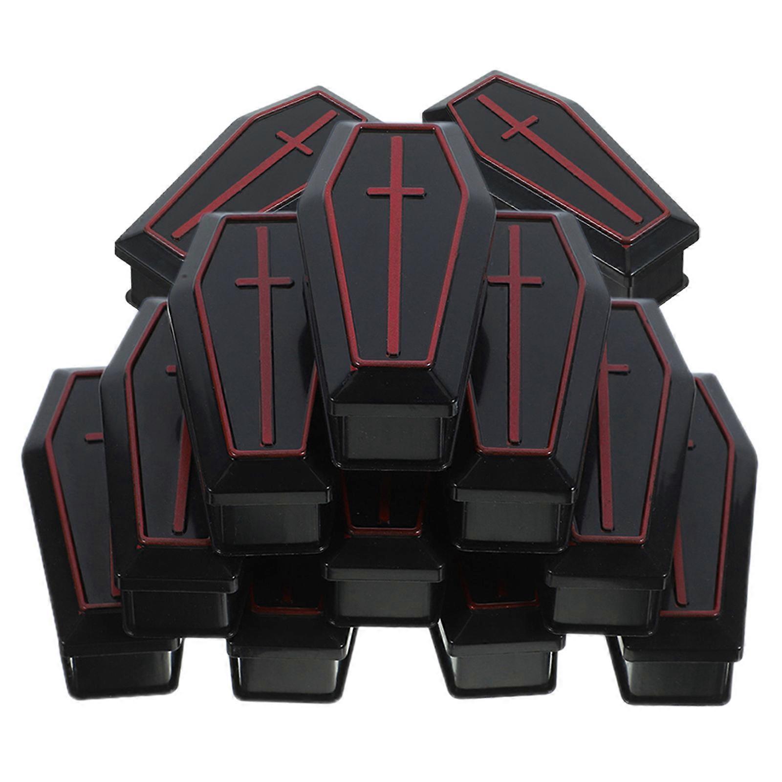 Mini Coffins Tiny Casket for Halloween Party 24Pcs Plastic Prank Props