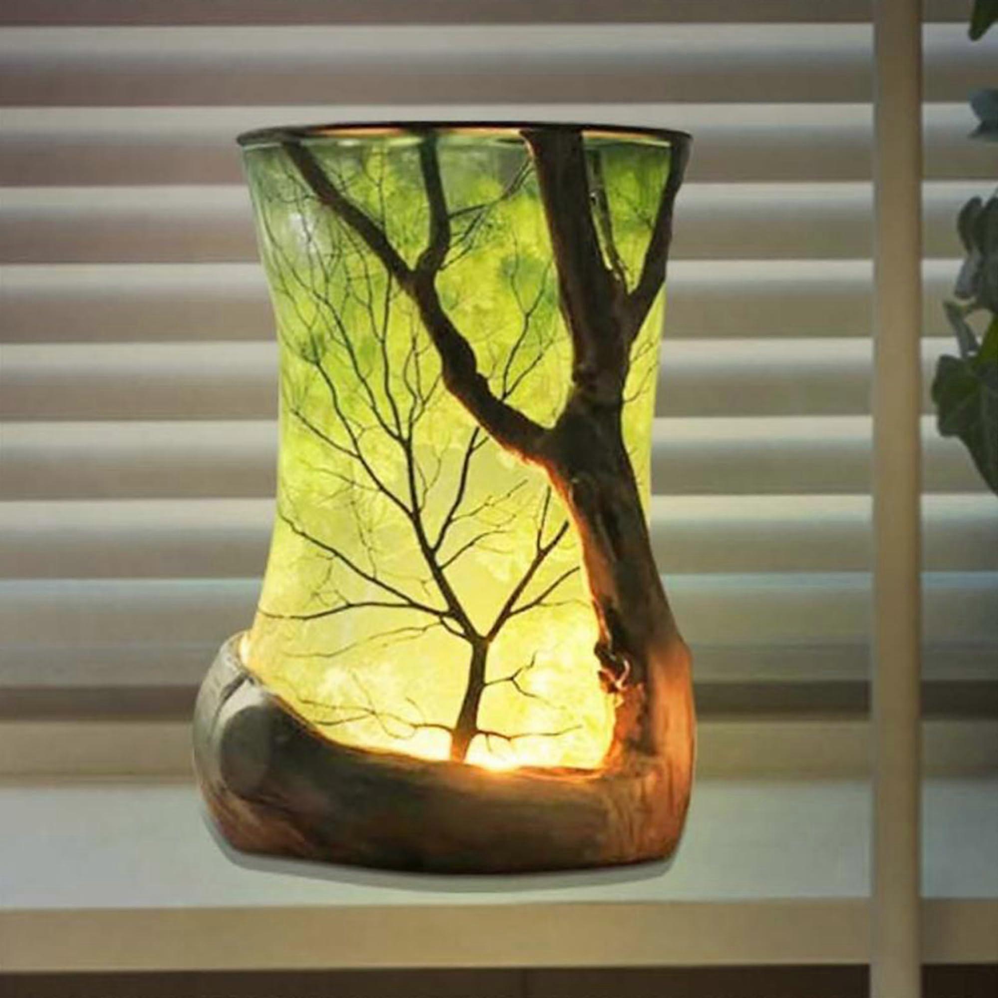 Ambient Desk Lamp with Elegant Forest Scene, EcoFriendly LED Night Light, Soft Warm Glow for Bedroom