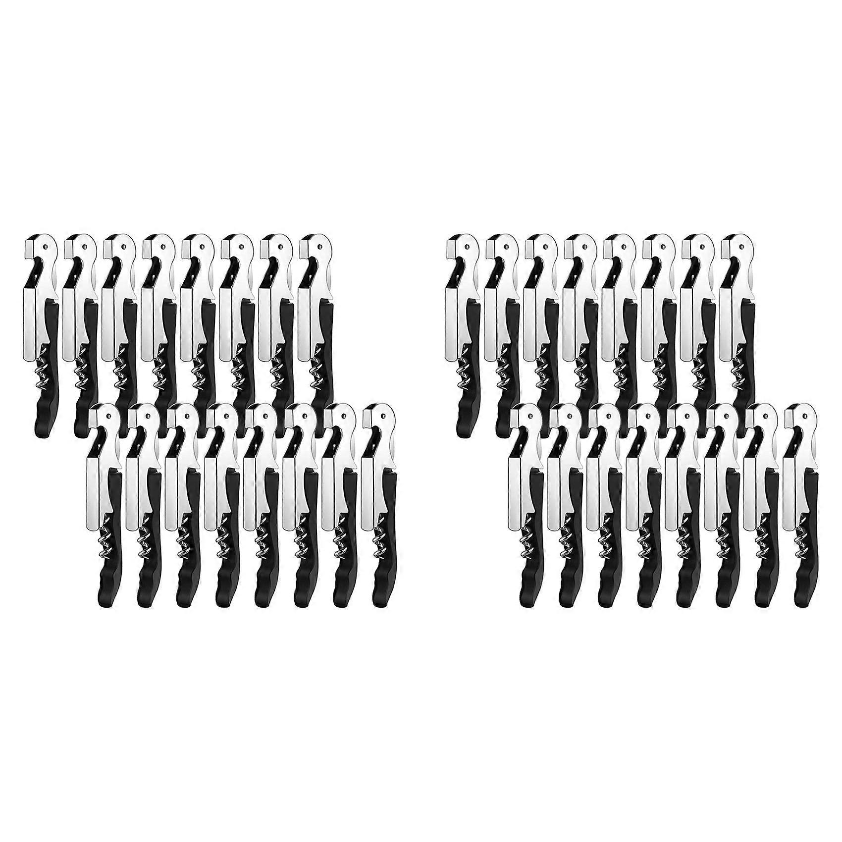 32 Pieces Wine Keys Opener Black Travel Corkscrew Wine Opener Waiter Corkscrew Wine Opener Beer Bottle Opener