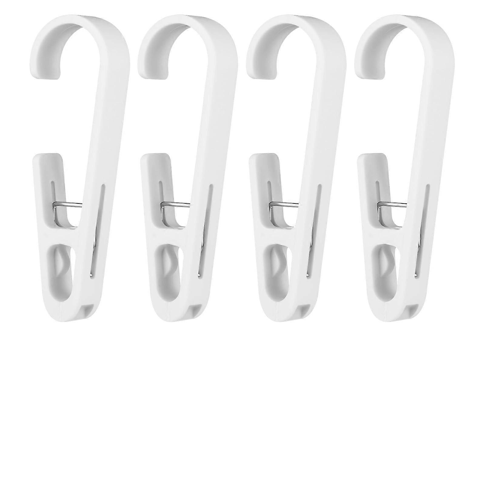 4 Pcs Plastic Laundry Hooks with Clips HeavyDuty SpaceSaving Hangers for Closet Bathroom