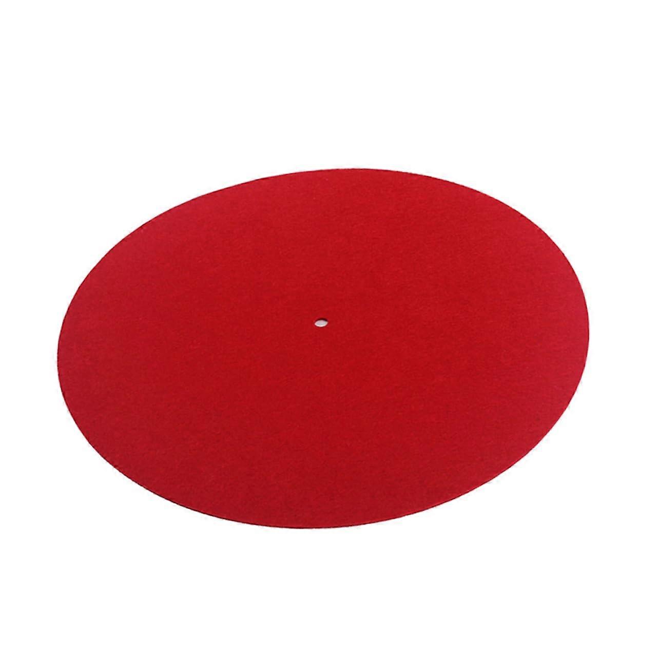 Static Vinyl Record Mat Pad Diameter Wool Turntable Platter Mat Non Slip Design Red Compatible With All Turntables