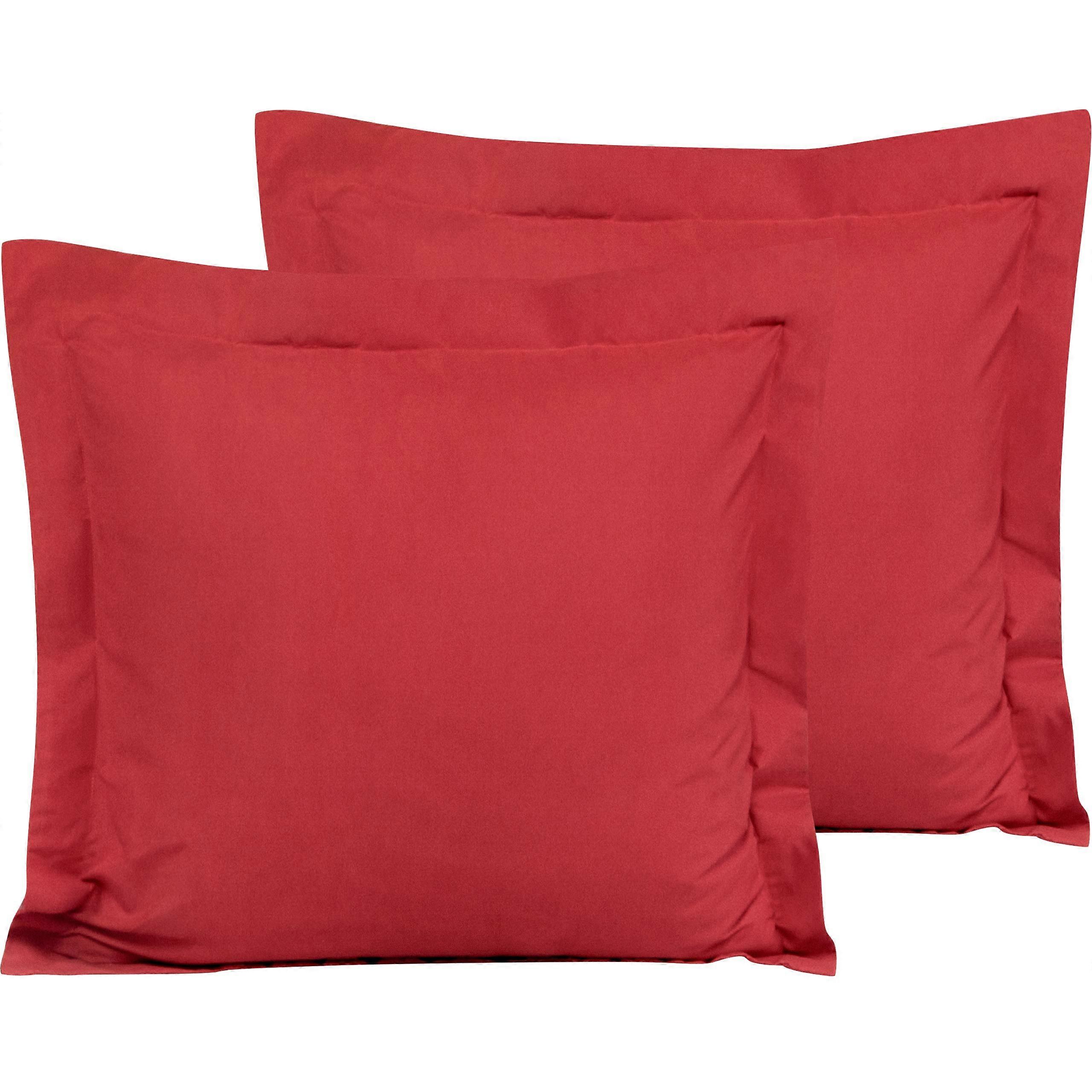 Wine Red Euro Pillow Shams 26x26 Soft Microfiber Covers Set of 2 with Envelope Closure