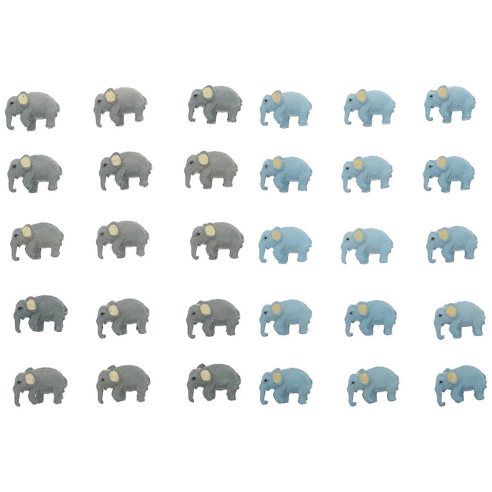 30Pcs Simulation Elephant Models Mini Elephant Adornment Desktop Decoration