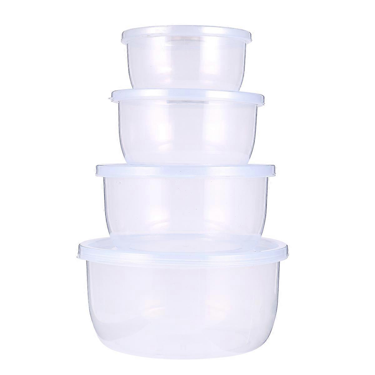 Refrigerator Crisper Plastic Storage Box for Storage Use 3Sets Round Box