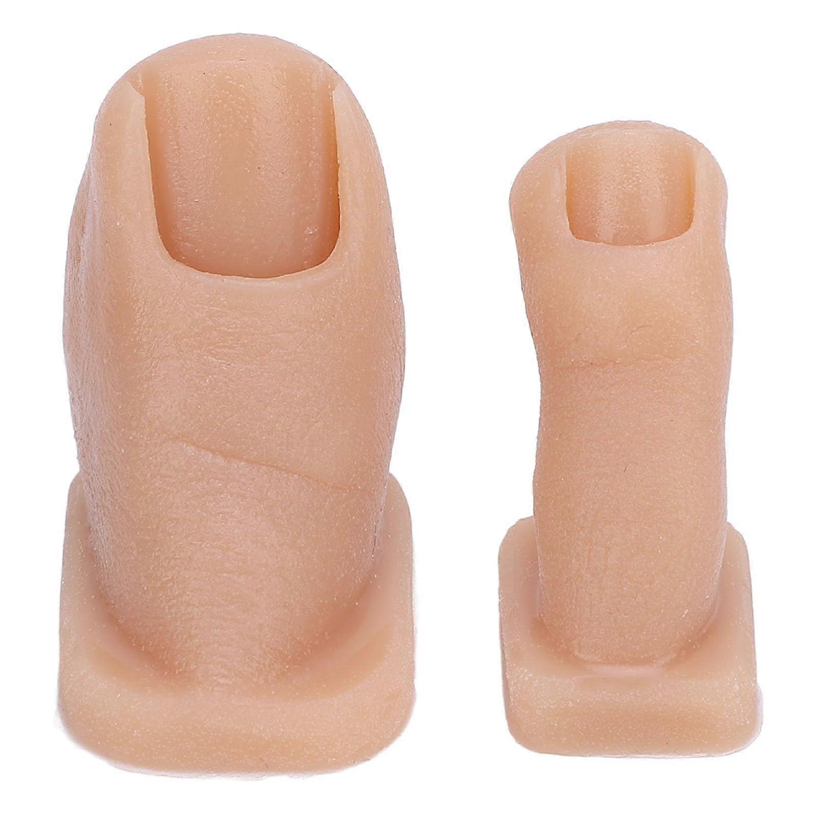 Nail Art Practice Toes Silicone Training Model with Realistic Texture Reusable for Salons 2pcs