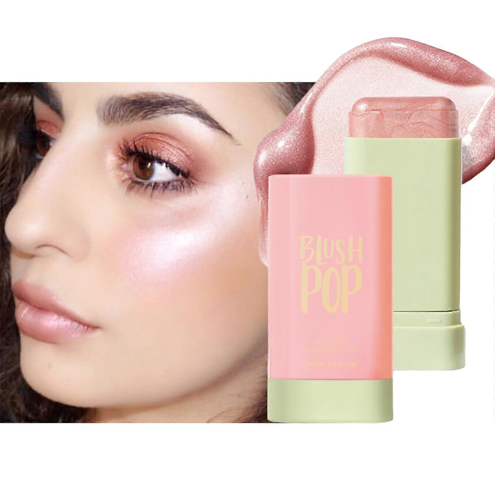 Blush Stick Cream for Cheeks and Lips, Long Lasting MultiUse Tint, Hydrating Makeup 04#