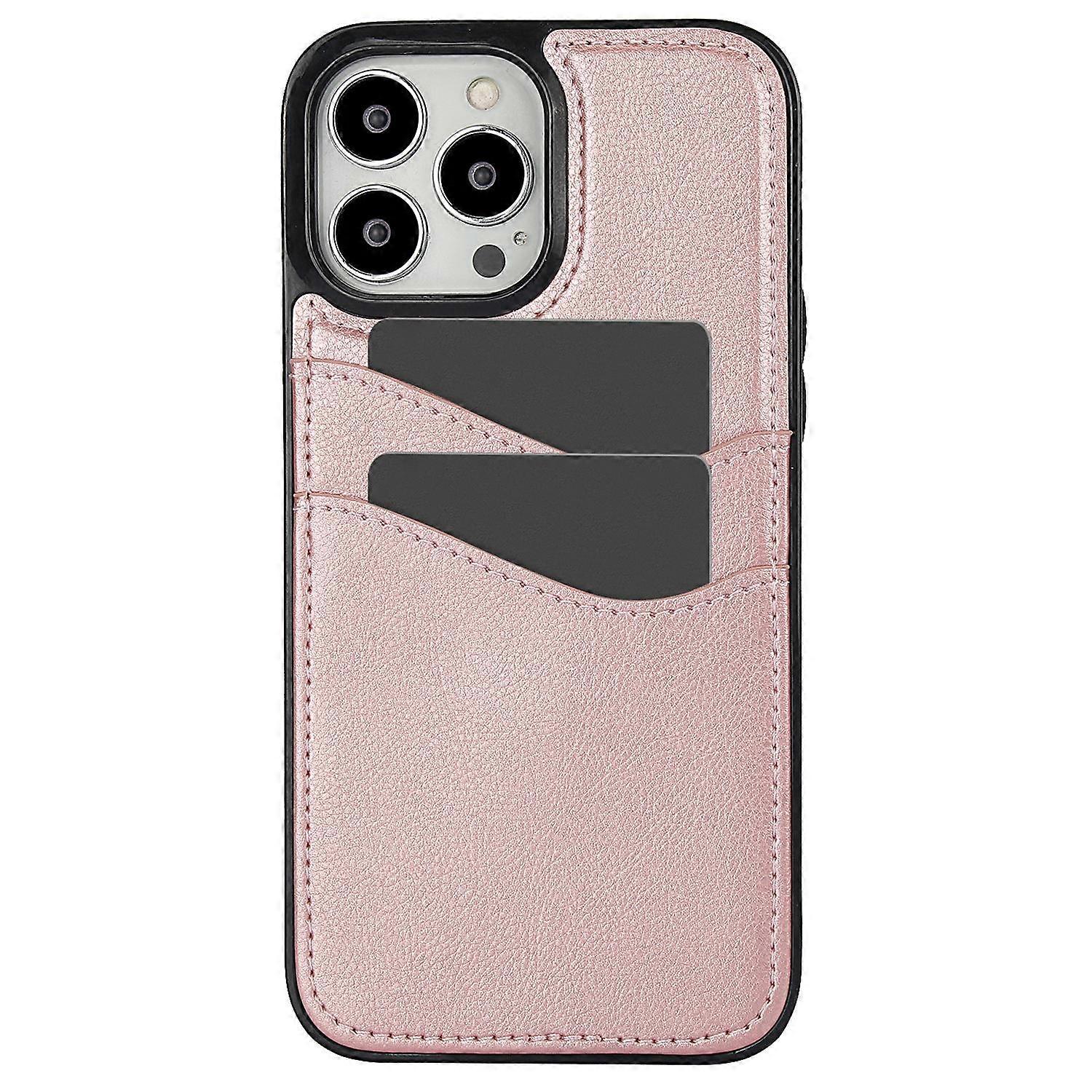 For iPhone 12/12 Pro Case Card Holder PU+TPU Phone Shell