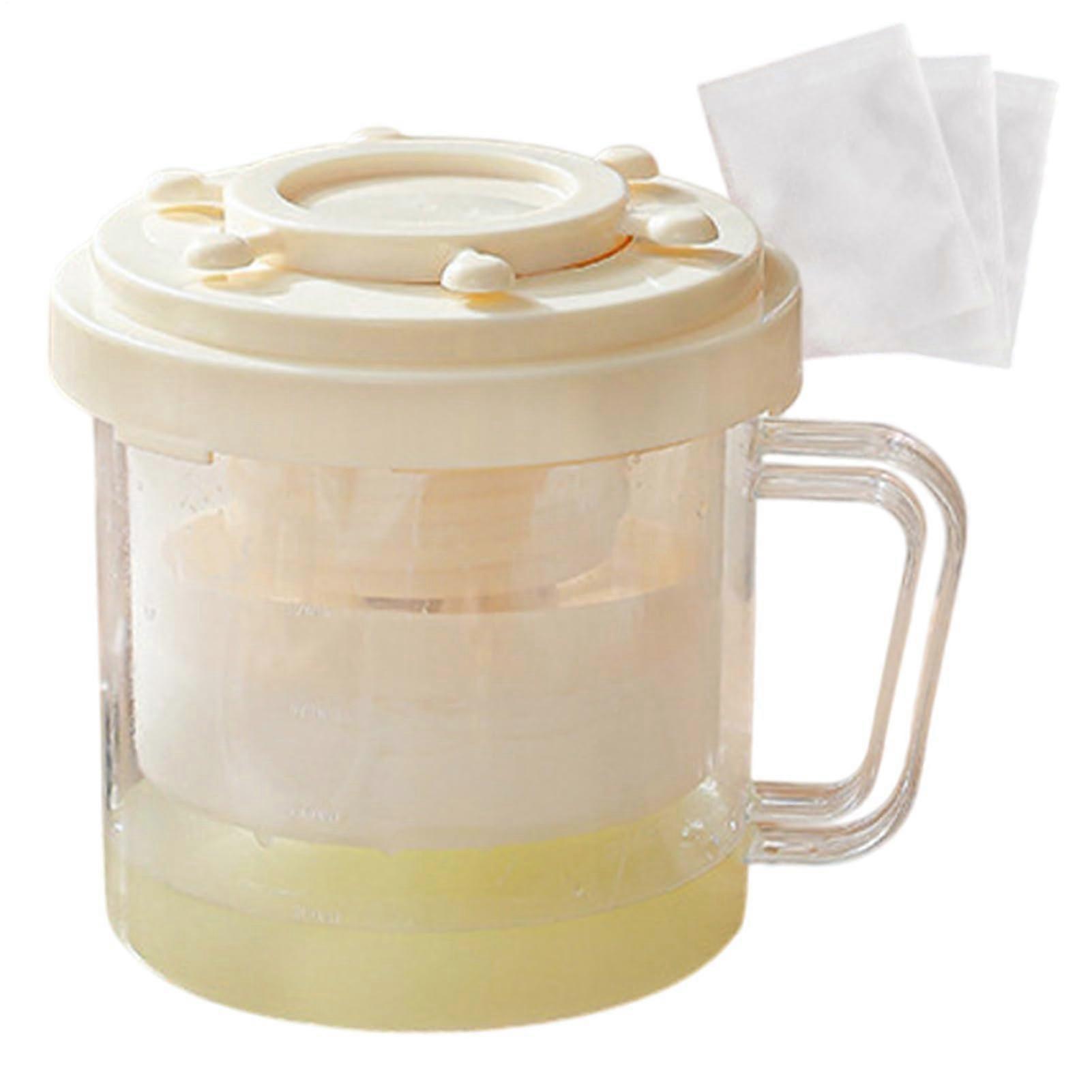 Yogurt and Cheese Strainer with Fine Mesh for  Whey Separation, Reusable Kitchen Tool Beige