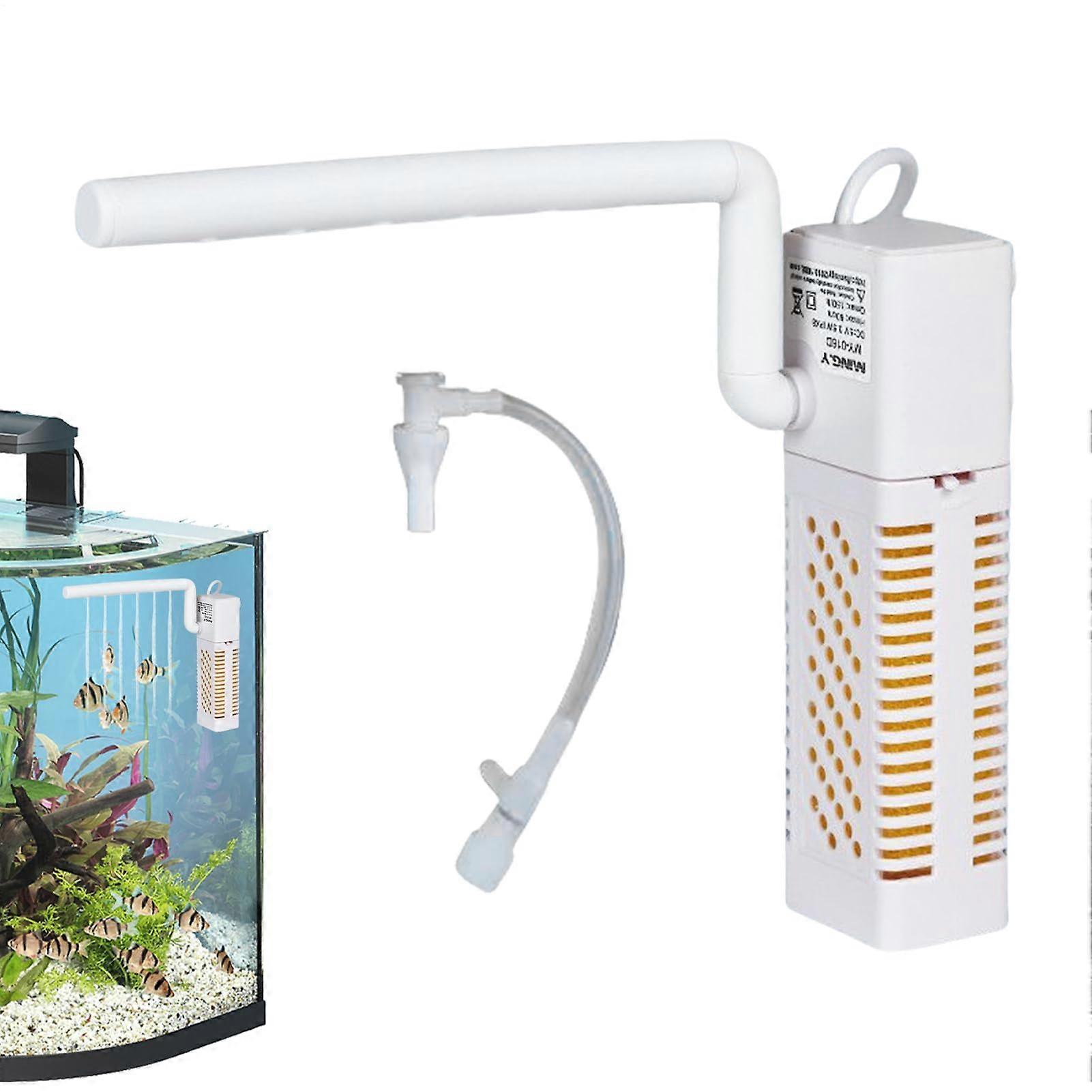 Aquarium Internal Filter with Adjustable Flow, Quiet Submersible Pump for Betta, Shrimp and Turtle