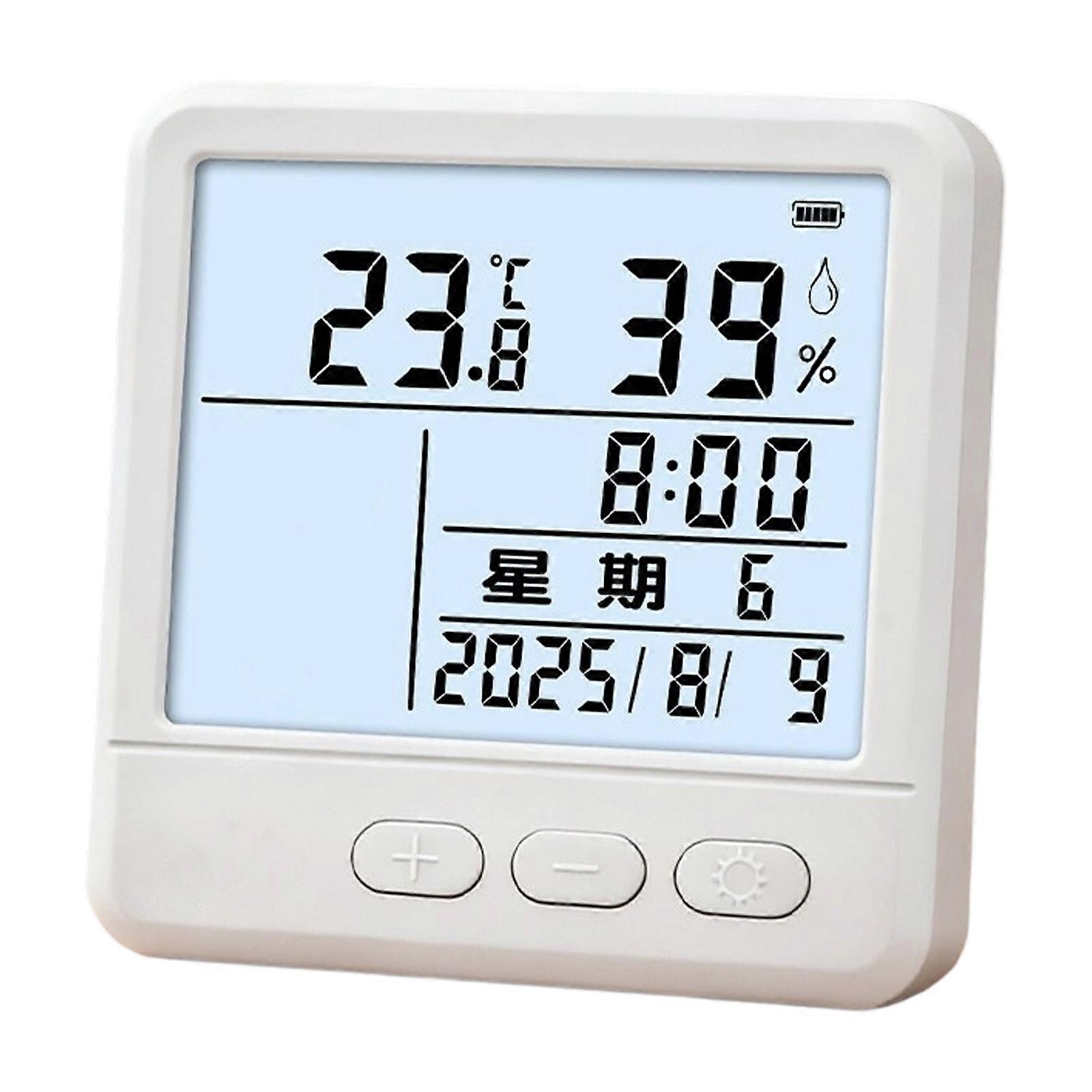 Temperature Humidity Meter Clock Temperature Format And Celsius For Home Office Multicolor