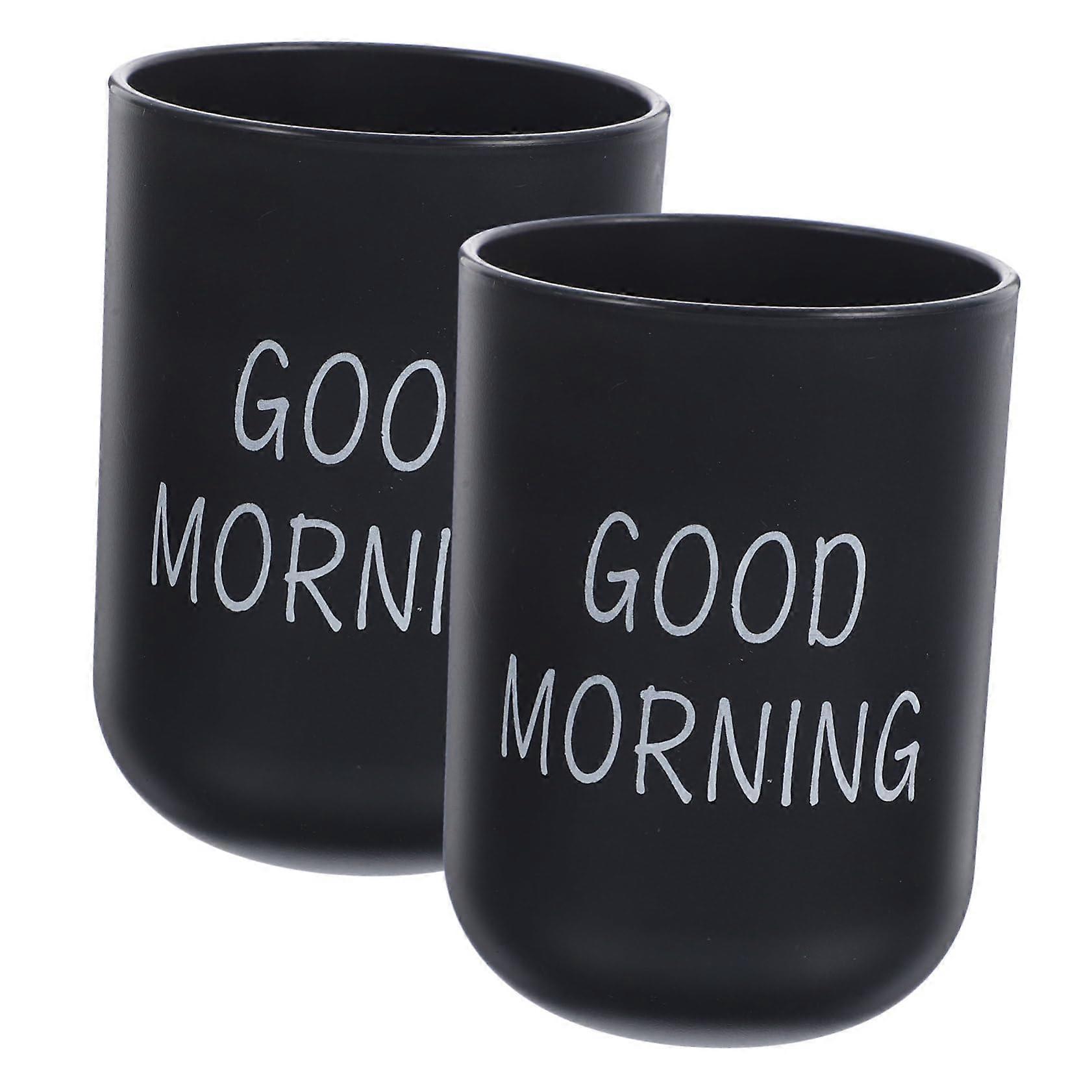 2pcs Wall Mounted Toothbrush Holder with Plastic Bathroom Drinking Cups PP Mouthwash Cup Set