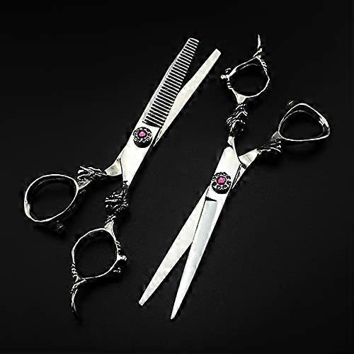 Tesoura de corte de cabelo japonesa 440C de 15 cm (6 polegadas) com lâminas afiadas e cabo ergonômico.