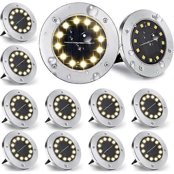 Solar Ground Buried Light 6-10h Runtime 12 Pack Outdoor Ground Light