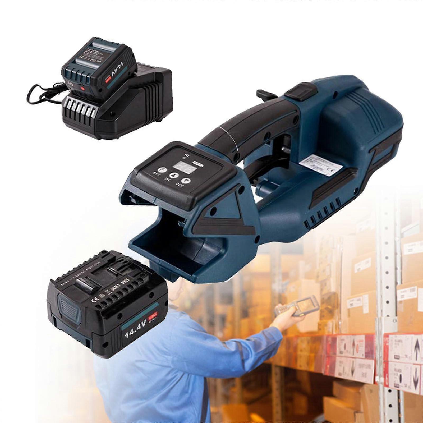 Battery Powered Strapping Tool with Automatic Weld Sealing, Fast Tensioning for PP PET Pallet Packaging