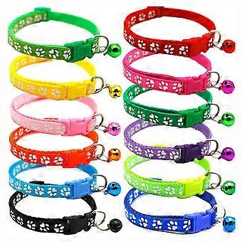 12Pcs/Set Pet Collar Comfortable Anti-Lock Adjustable Reflective Footprint Small Dog Cat Regular Collar Pet Accessories