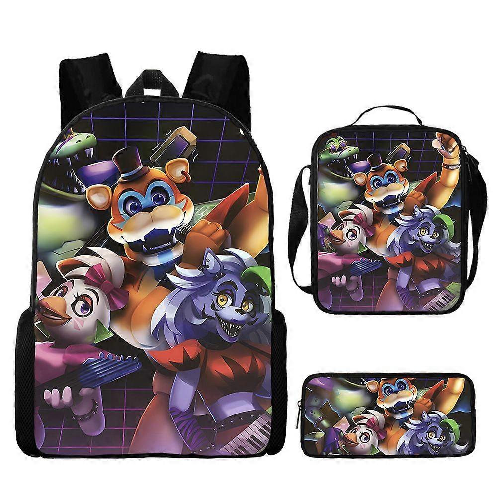 Five Nights Backpack, School Bag, Children's School Bag, Backpack, Men's Backpack, Laptop Backpack, Three-piece Backpack