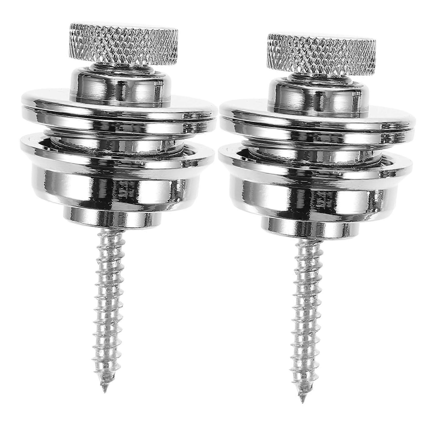 Guitar Strap Lock with Screws, Secure Metal Strap Button Replacement for Quick Strap Change
