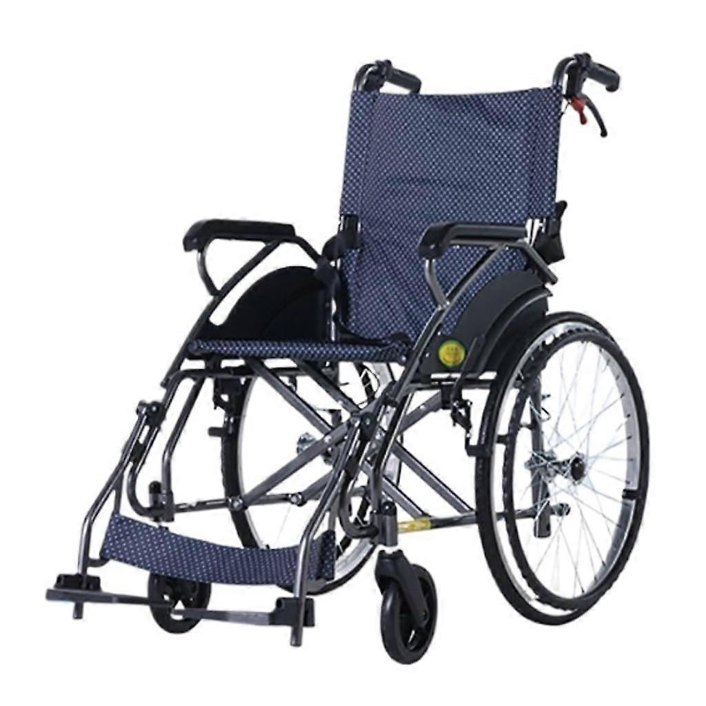 Lightweight Foldable Wheelchair for Elderly with OneHand Operation and Adjustable Arm Foot Support (Black)