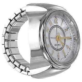 Ring Watch Quartz Movement Time Telling Silver Round Jewelry for Personal Decoration 1Pack