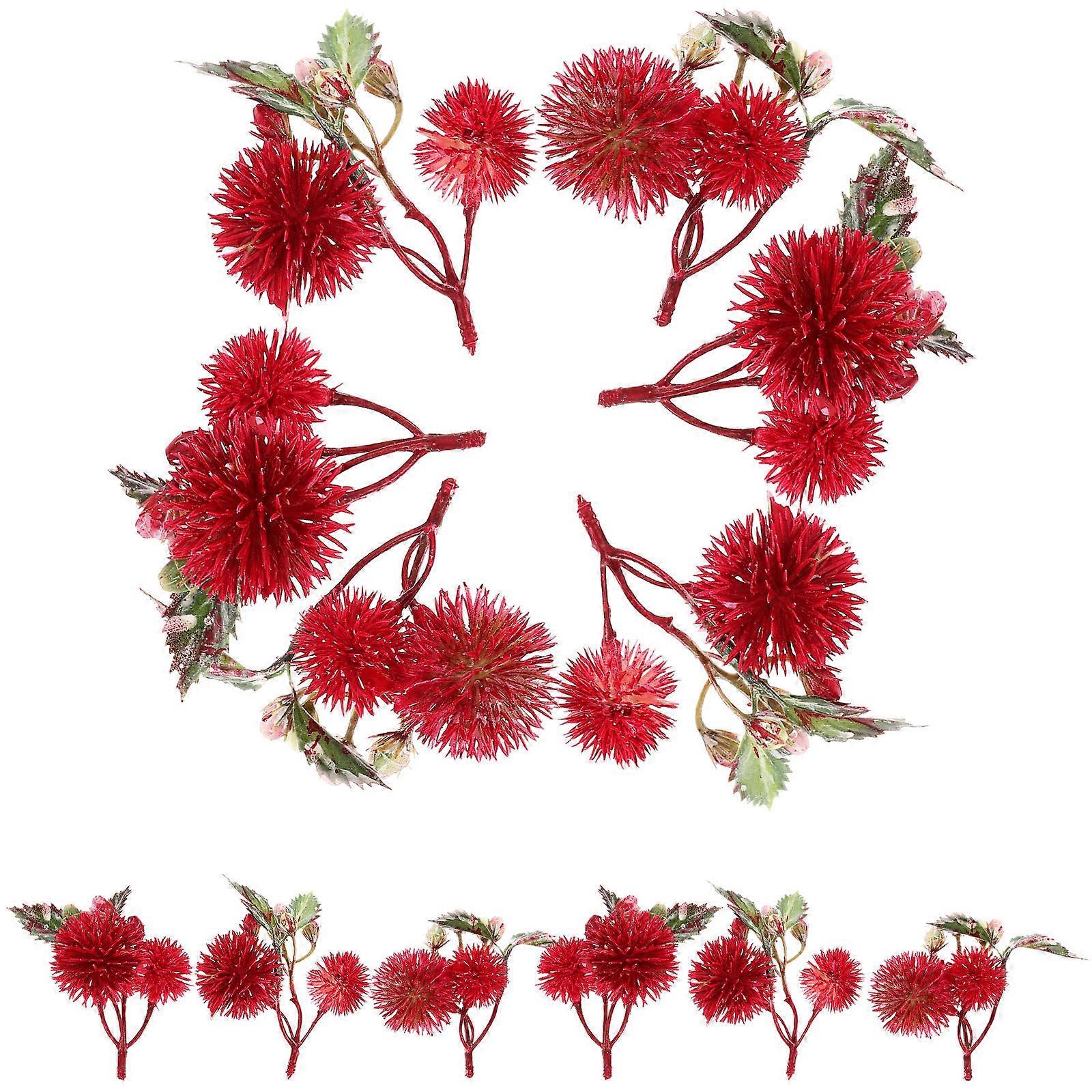 Artificial Flower Red for Decoration 12Pcs Simulation Plastic