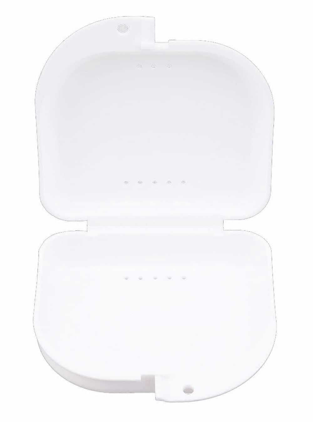 Plastic Retainer Storage Box with Vent Holes, 3 Pack, White