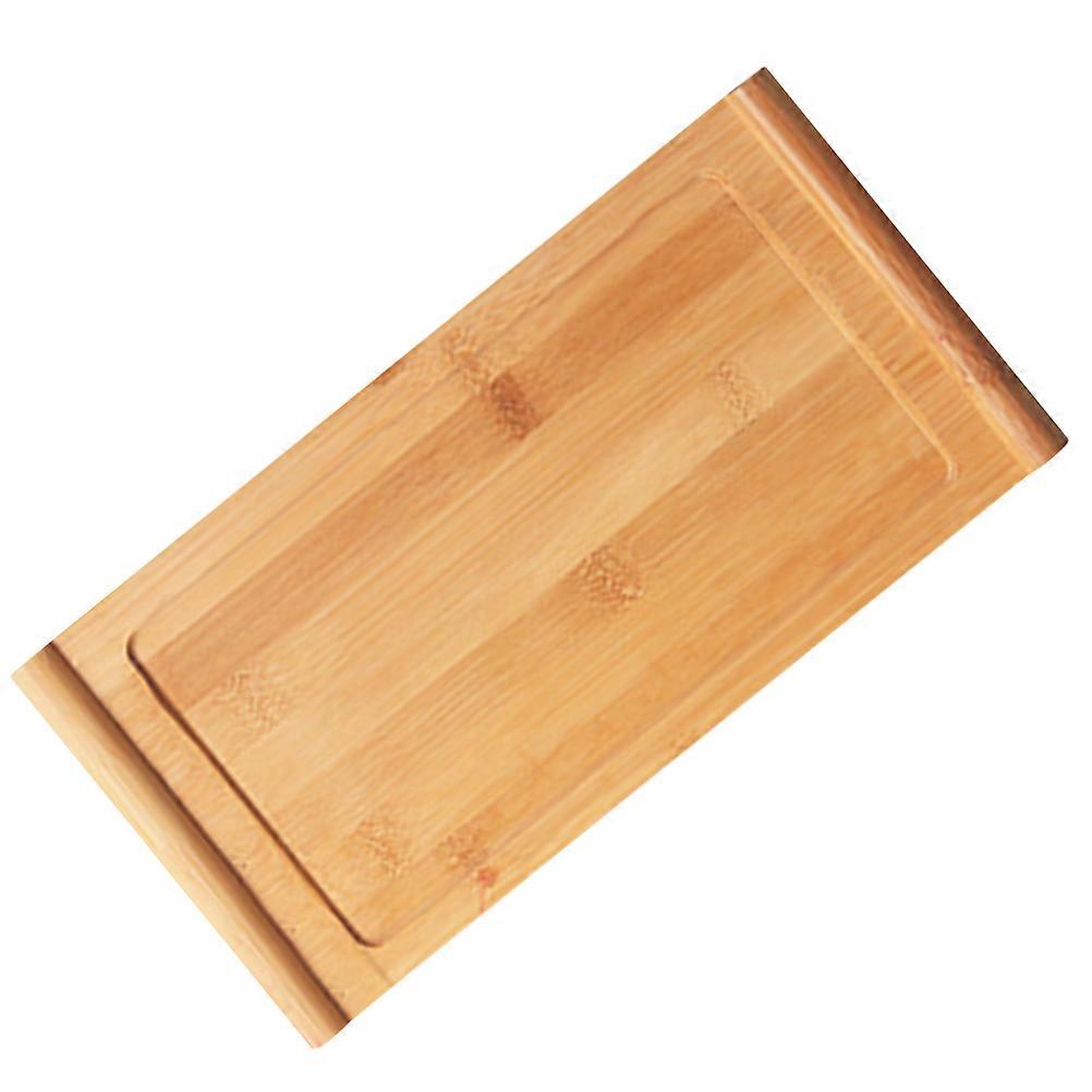 Bamboo Serving Tray for Storage Rectangular Tea Tray Light Brown