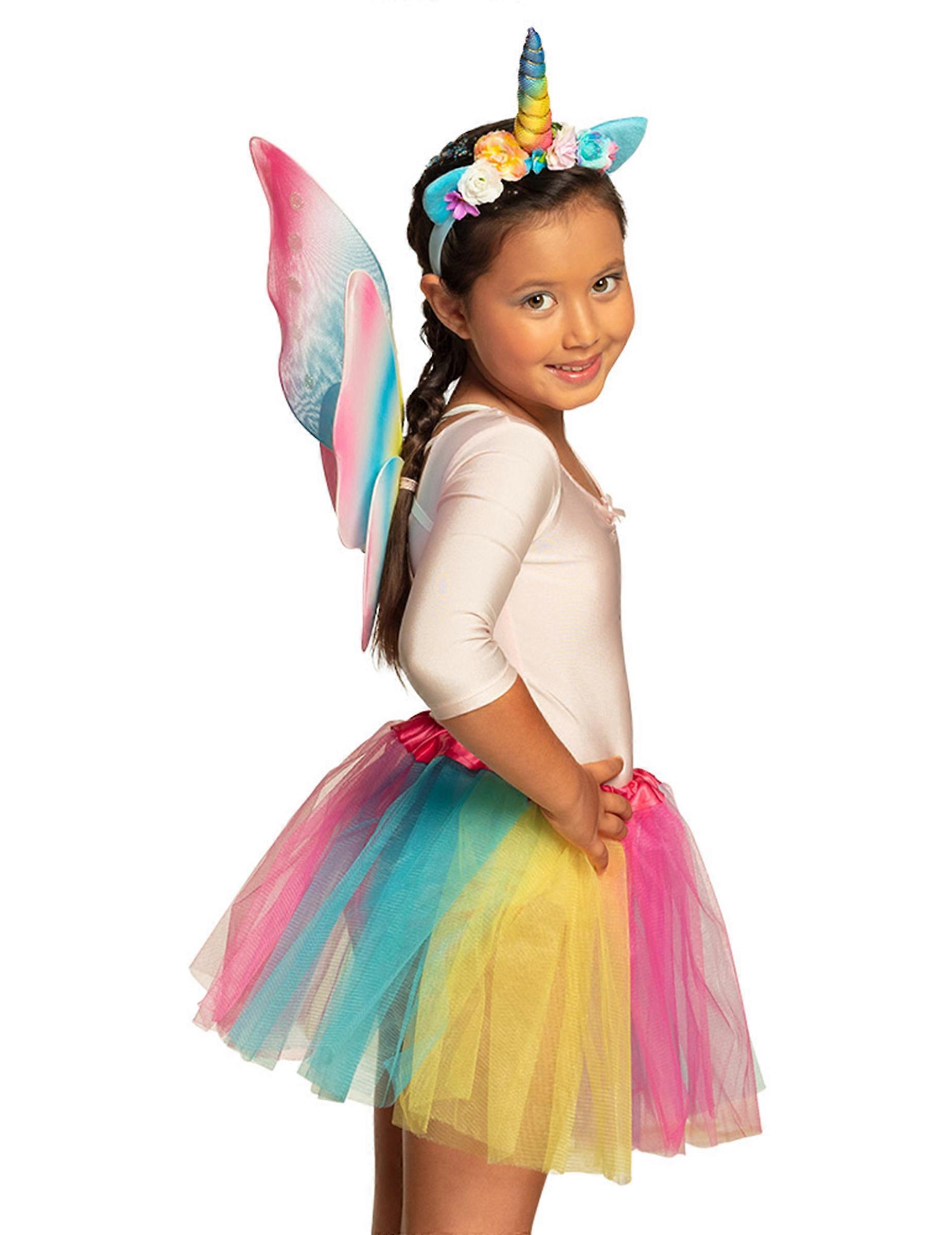 Multicolored unicorn accessories set for girls