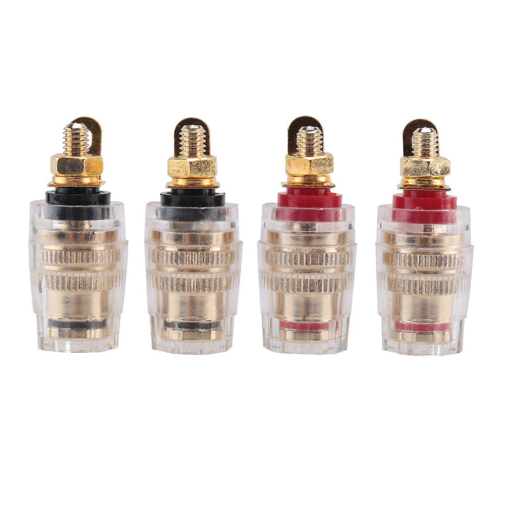 4Pc Amplifier Speaker Terminal Binding Post 4mm Banana Plug Jack